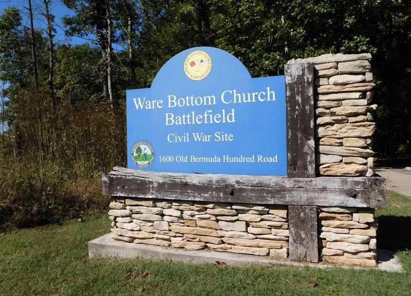 Ware Bottom Church Battlefield Entrance Sign image. Click for full size.