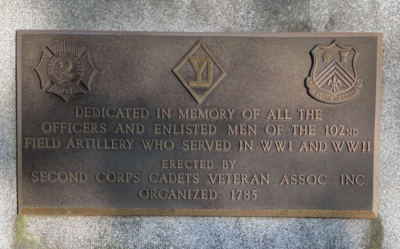 102nd Field Artillery Veterans Memorial image. Click for full size.