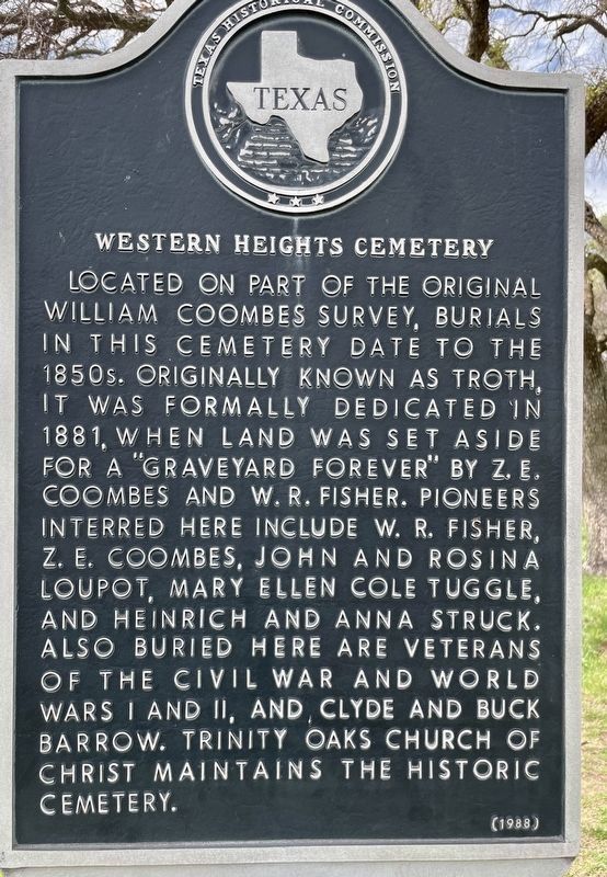Western Heights Cemetery Marker image. Click for full size.