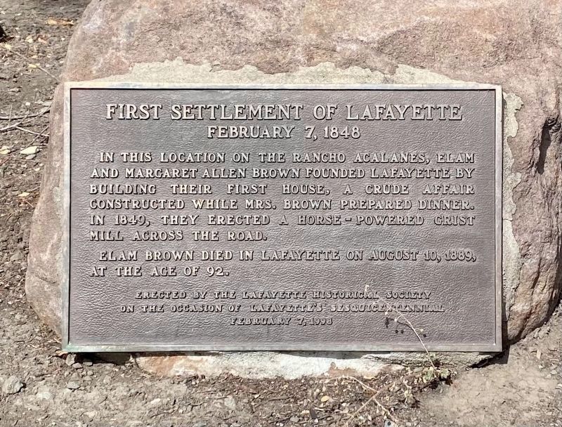 First Settlement of Lafayette Marker image. Click for full size.