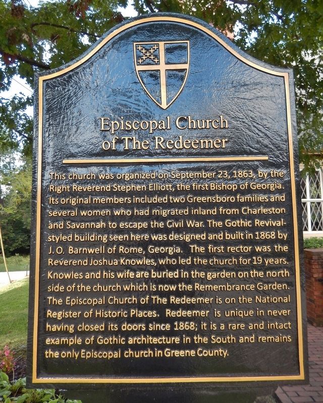 Episcopal Church of The Redeemer Marker image. Click for full size.