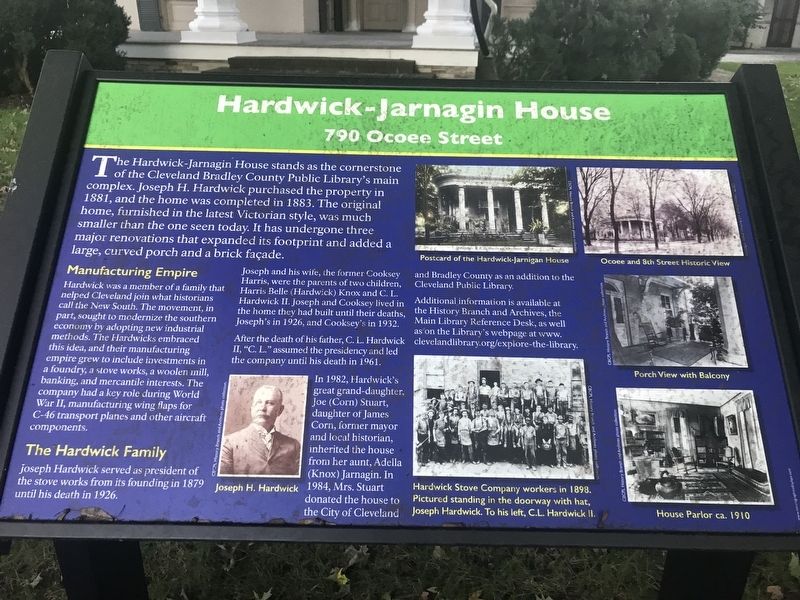 Hardwick-Jarnagin House Marker image. Click for full size.