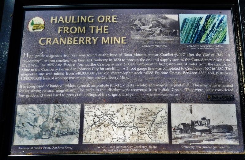 Hauling Ore from the Cranberry Mine Marker image. Click for full size.