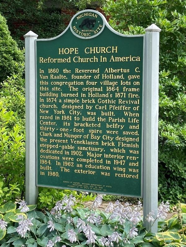 Hope Church Marker Reverse image. Click for full size.