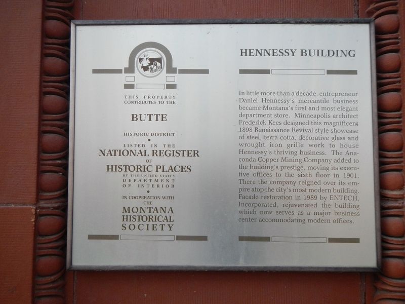 Hennessy Building Marker image. Click for full size.