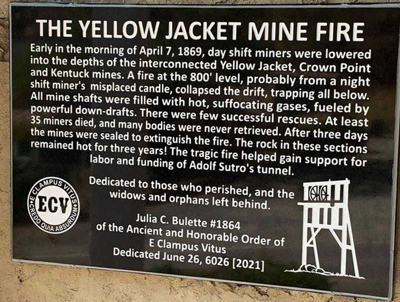 The Yellow Jacket Mine Fire Marker image. Click for full size.