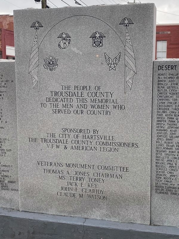 Trousdale County Veterans Memorial Reverse image. Click for full size.