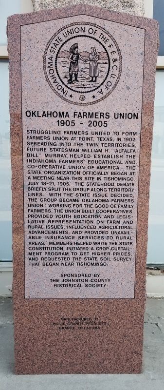 Oklahoma Farmers Union Marker image. Click for full size.