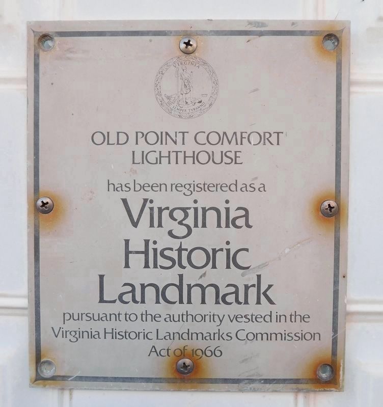 Old Point Comfort Lighthouse Virginia Historic Landmark Marker image. Click for full size.
