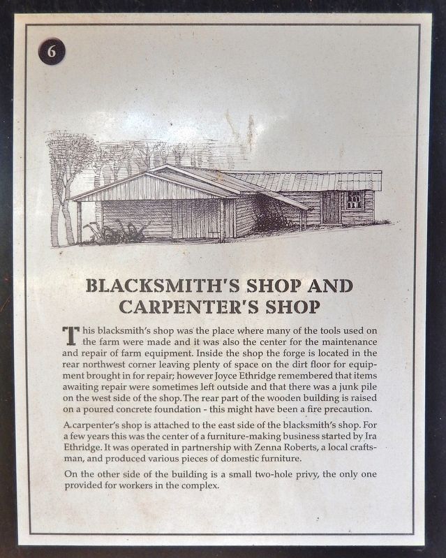 Blacksmith's Shop and Carpenter's Shop Marker image. Click for full size.