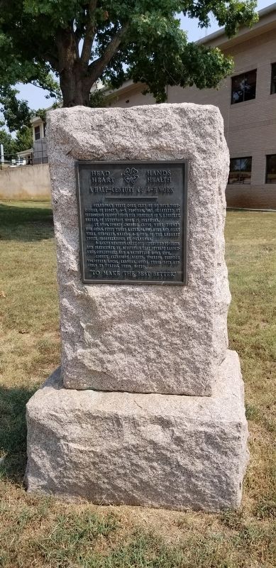 A Half-Century of 4-H Work Marker in front of the Courthouse image. Click for full size.