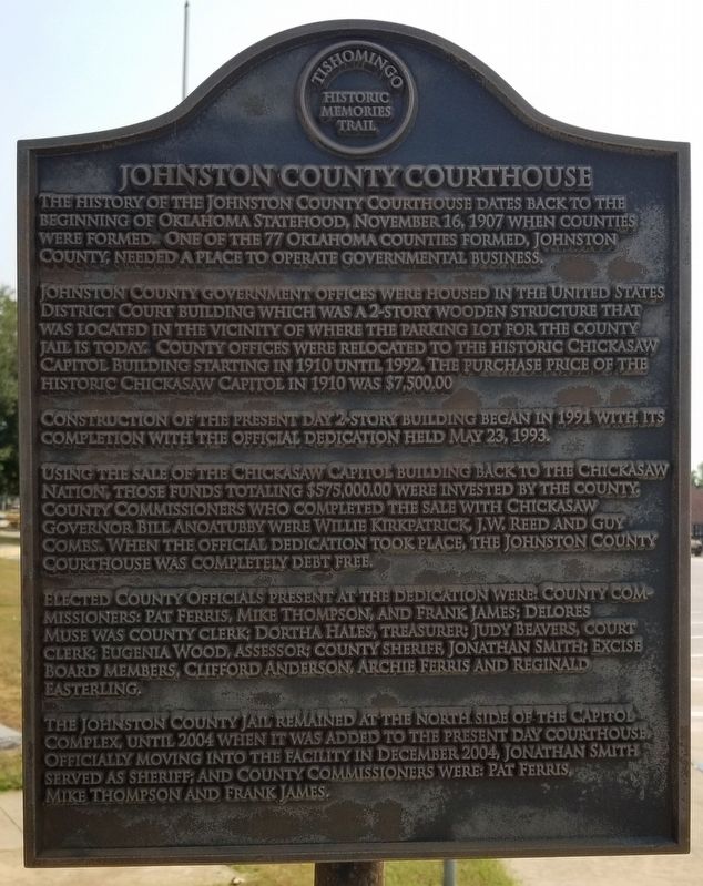 Johnston County Courthouse Marker image. Click for full size.