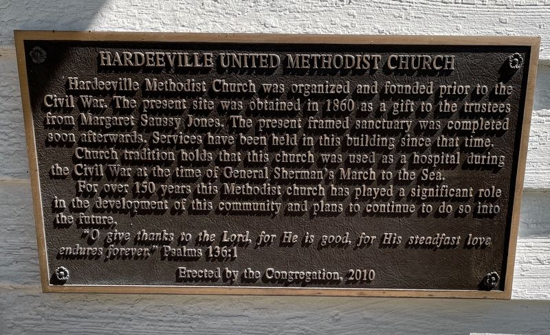 Hardeeville United Methodist Church Marker image. Click for full size.