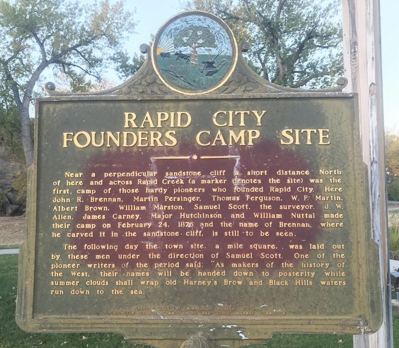 Rapid City Founders Camp Site Marker image. Click for full size.