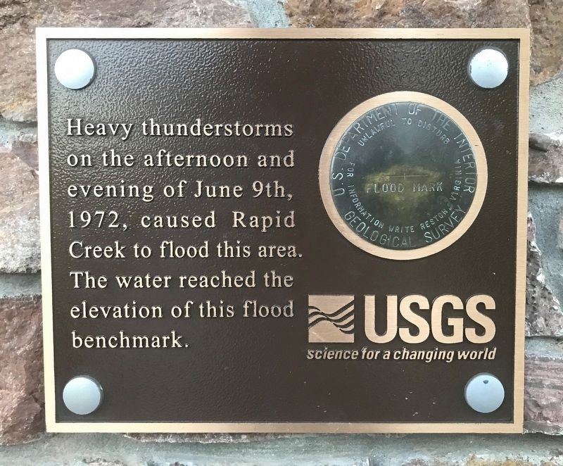 Rapid Creek Flood Mark Marker image. Click for full size.