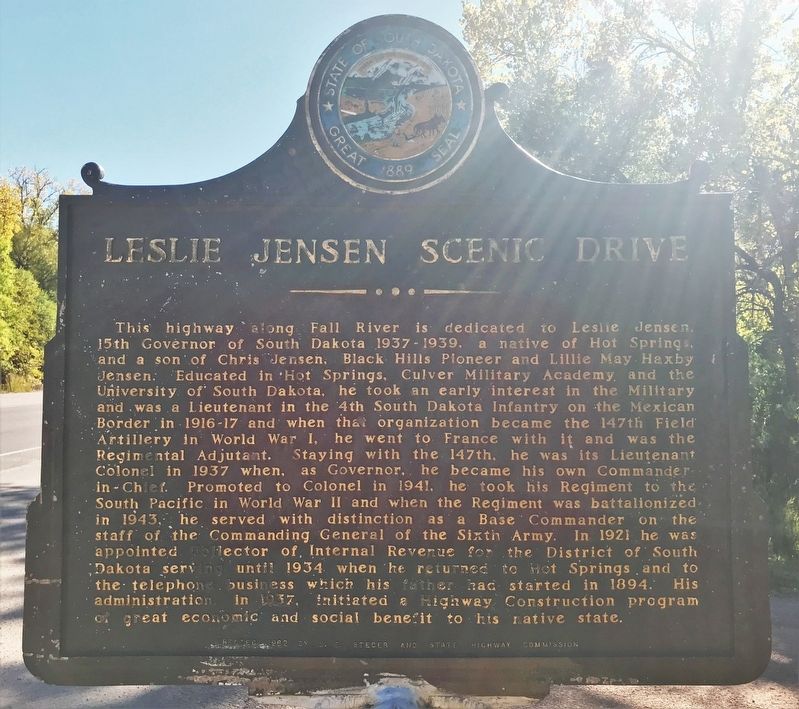 Leslie Jensen Scenic Drive Marker image. Click for full size.