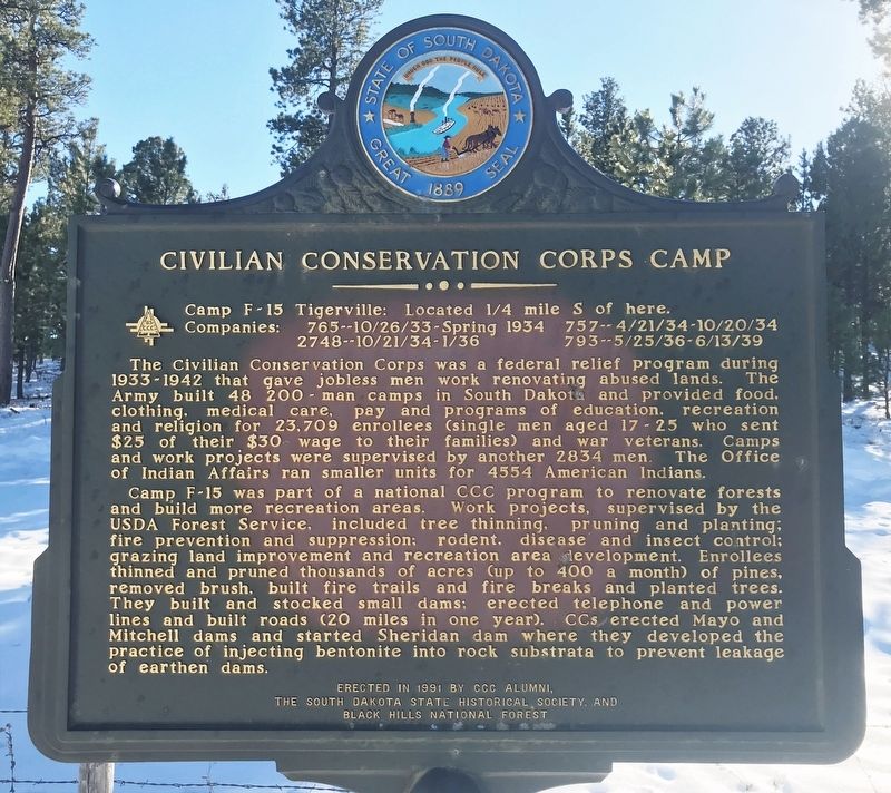 Civilian Conservation Corps Camp Marker. Click for full size. Civilian Conservation Corps Camp Marker image. Click for full size.