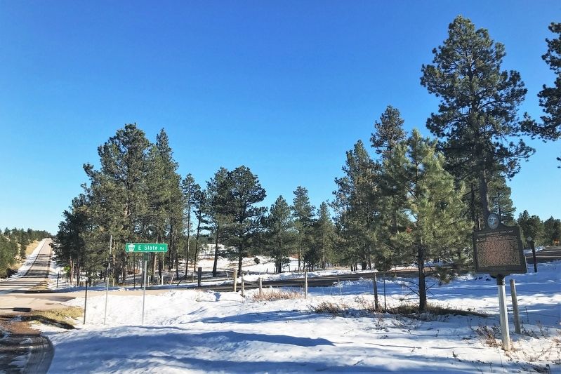 Civilian Conservation Corps Camp Marker, from the east. Click for full size. Civilian Conservation Corps Camp Marker, from the east image. Click for full size.