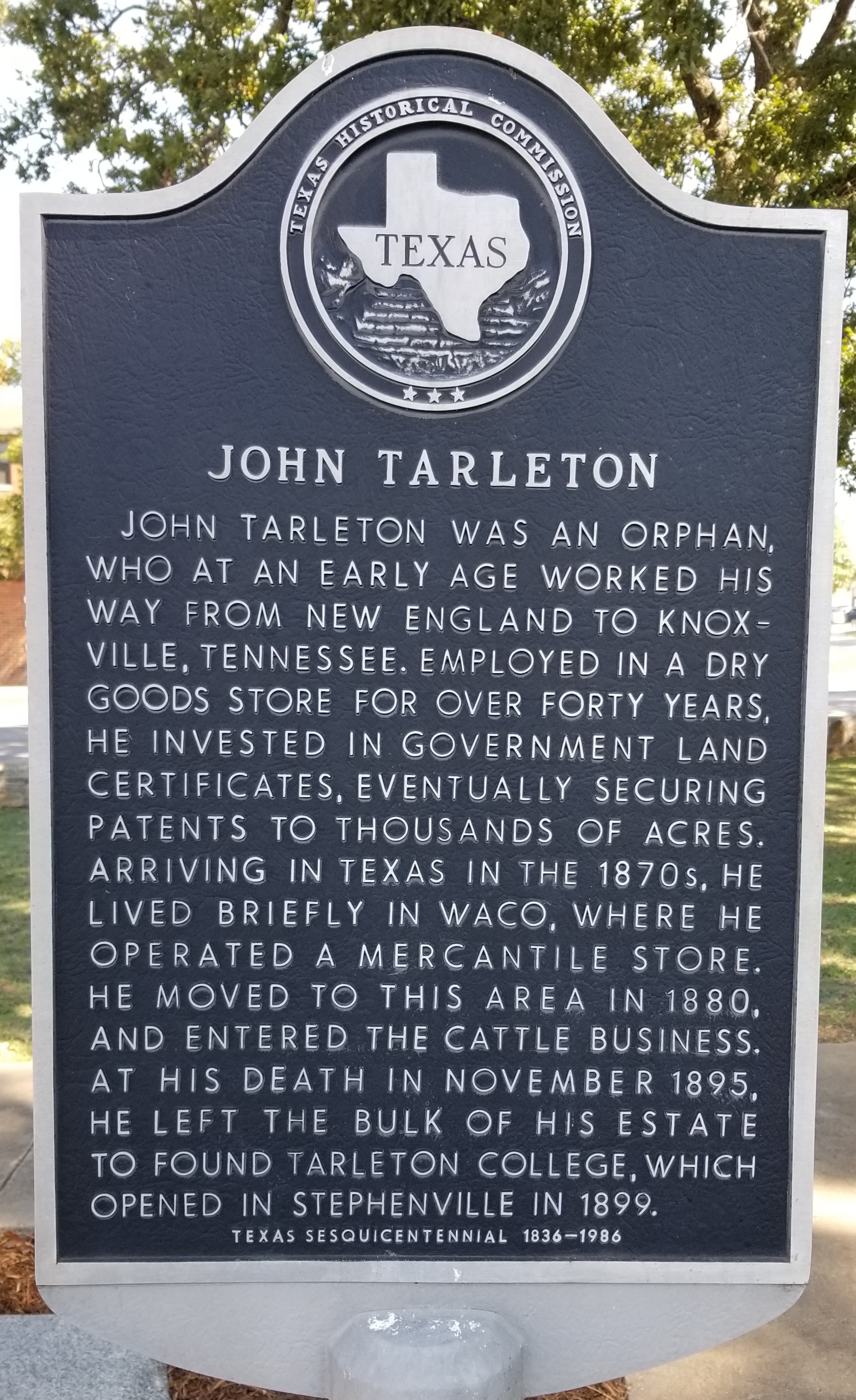 John Tarleton Marker
