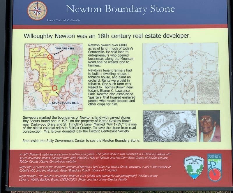 Newton Boundary Stone Marker image. Click for full size.