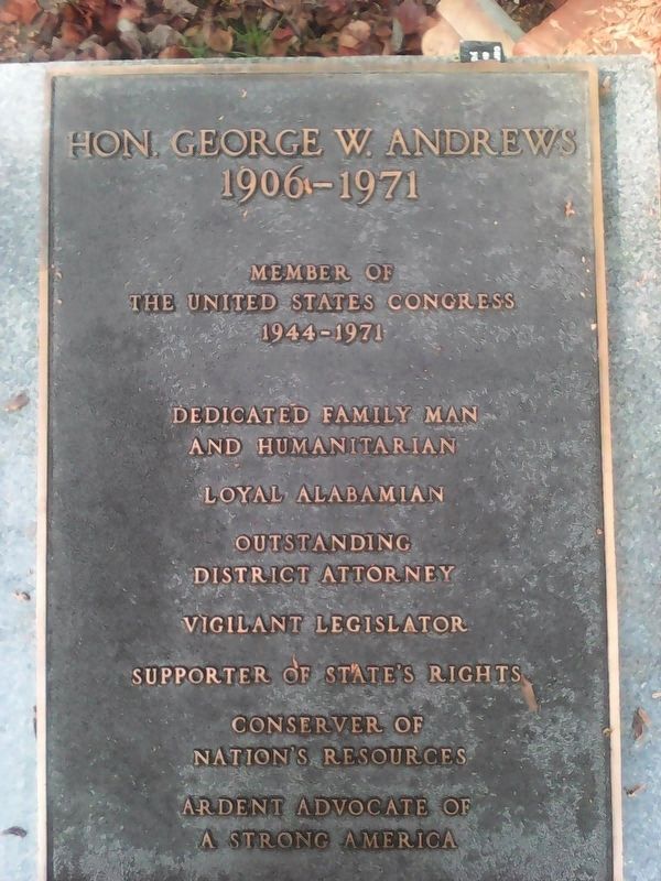 Hon. George W. Andrews 1906-1971 Marker image. Click for full size.