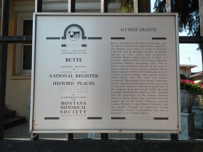 414 West Granite Marker image. Click for full size.
