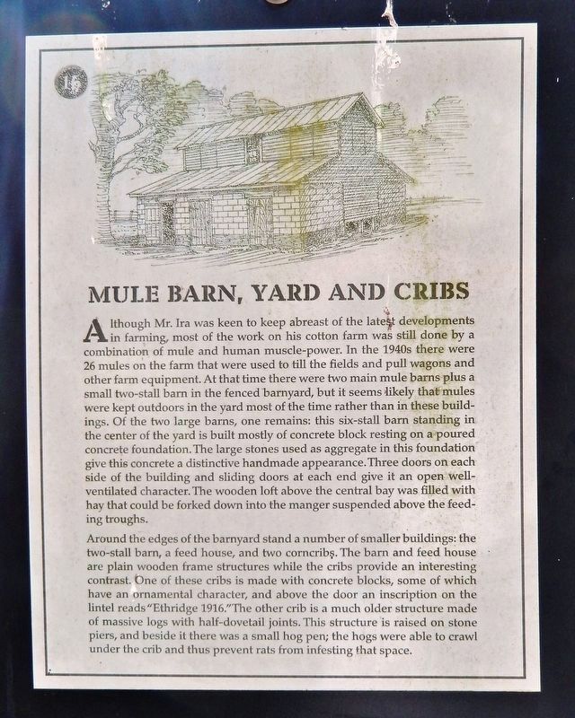 Mule Barn, Yard and Cribs Marker image. Click for full size.