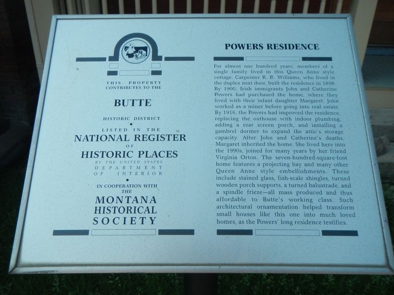 Powers Residence Marker image. Click for full size.