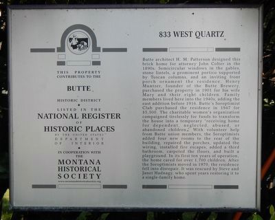 833 West Quartz Marker image. Click for full size.
