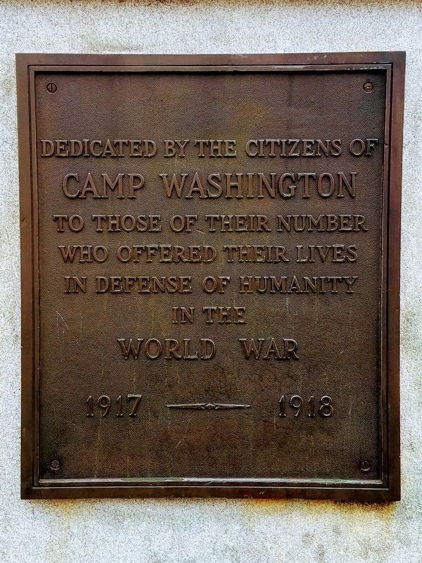 Camp Washington World War Memorial Marker image. Click for full size.