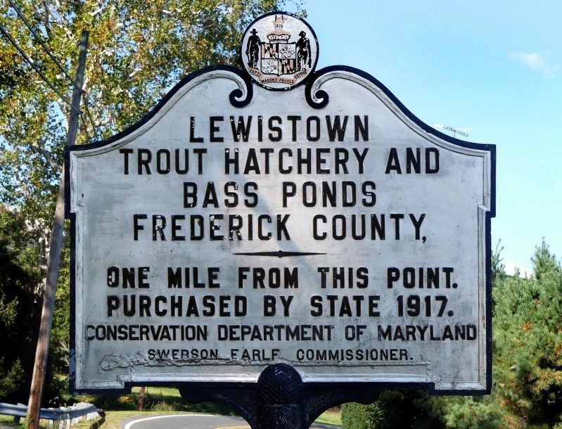 Lewistown Trout Hatchery and Bass Ponds Marker image. Click for full size.