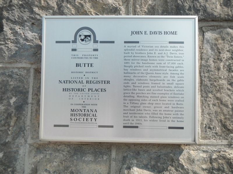 John E. Davis Home Marker image. Click for full size.