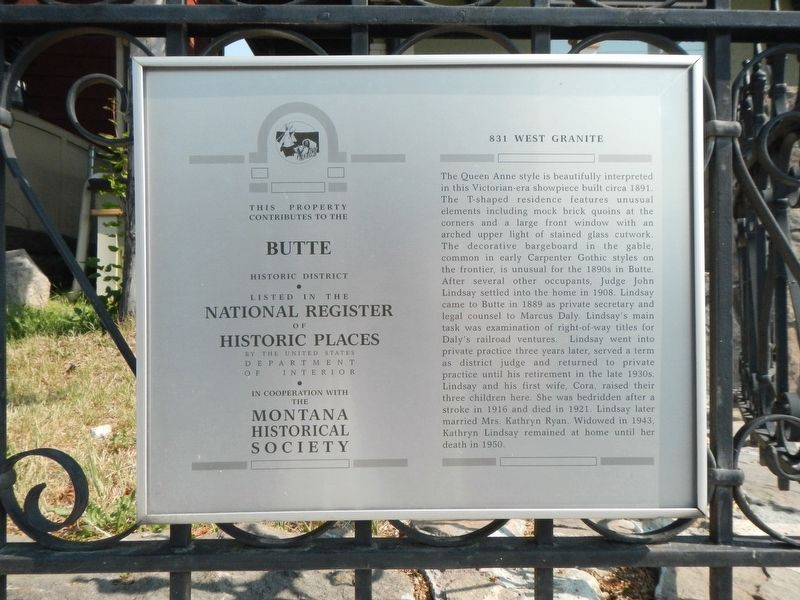 831 West Granite Marker image. Click for full size.