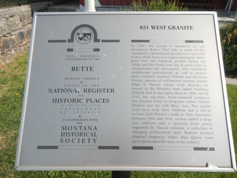 821 West Granite Marker image. Click for full size.