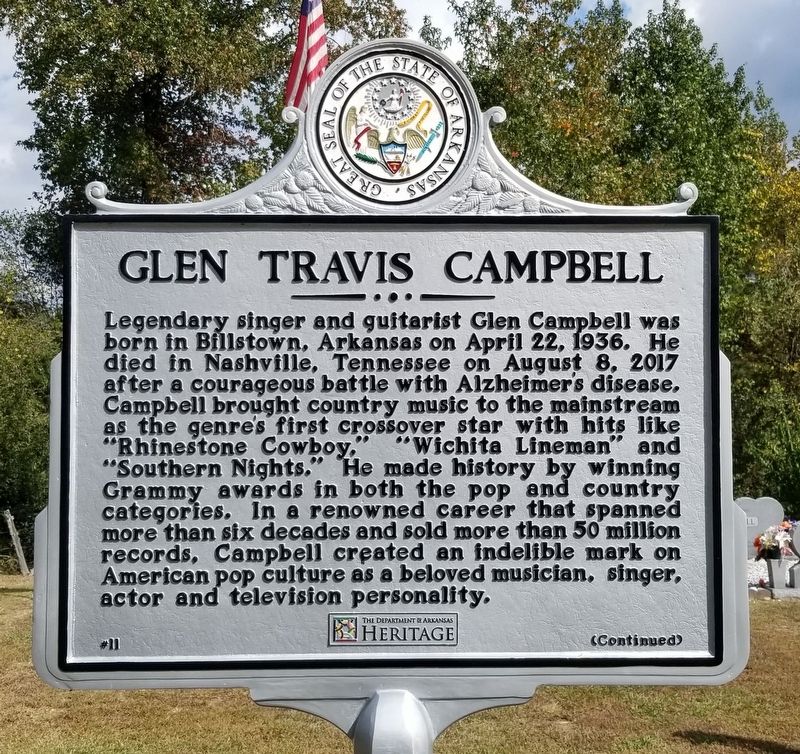 Glen Travis Campbell Marker. Click for full size. Glen Travis Campbell Marker image. Click for full size.