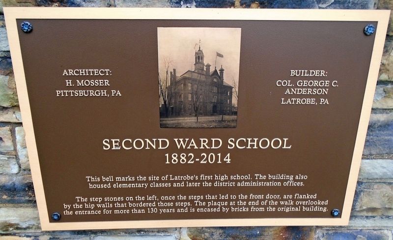 Second Ward School and Bell Marker image. Click for full size.