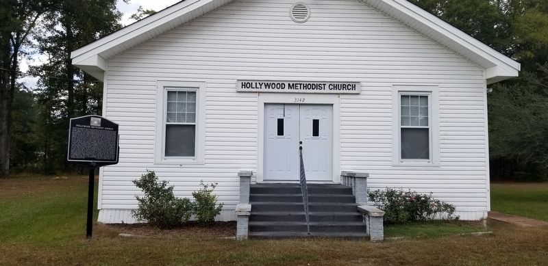 The Hollywood Methodist Church and Marker image. Click for full size.