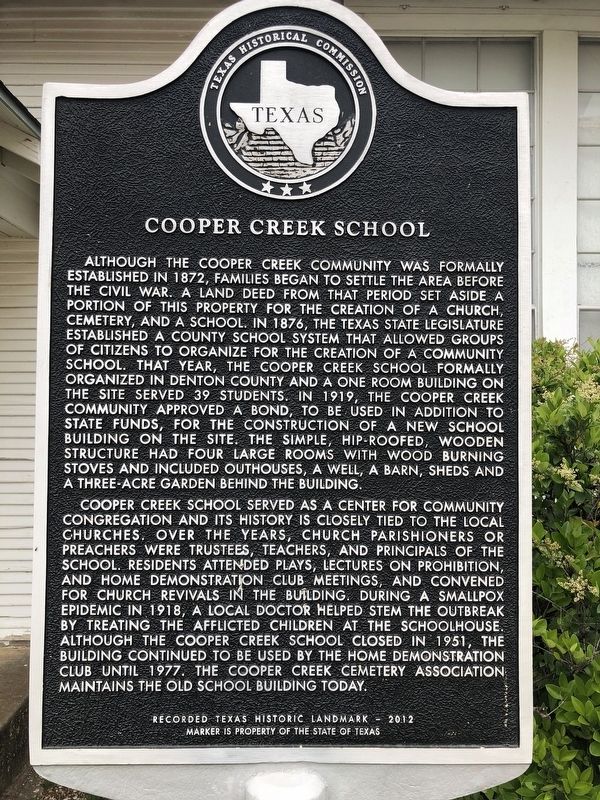 Cooper Creek School Marker image. Click for full size.