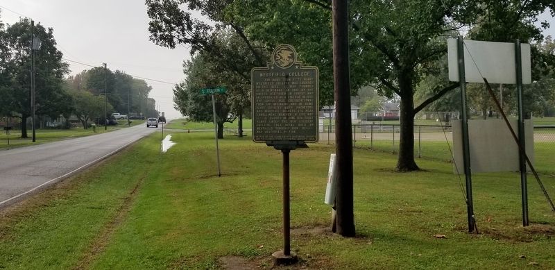 The view of the Westfield College Marker from the street image. Click for full size.