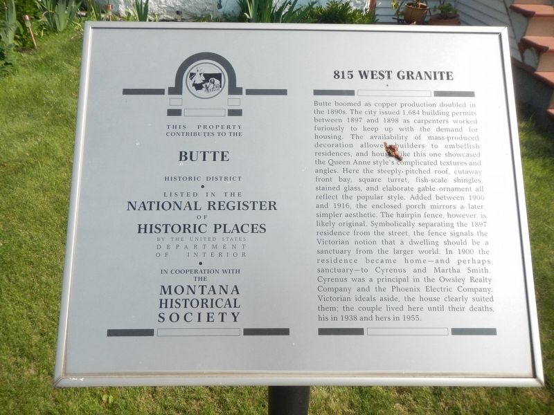 815 West Granite Marker image. Click for full size.