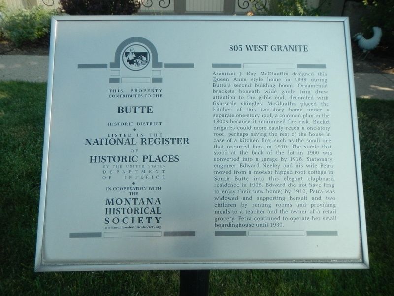805 West Granite Marker image. Click for full size.