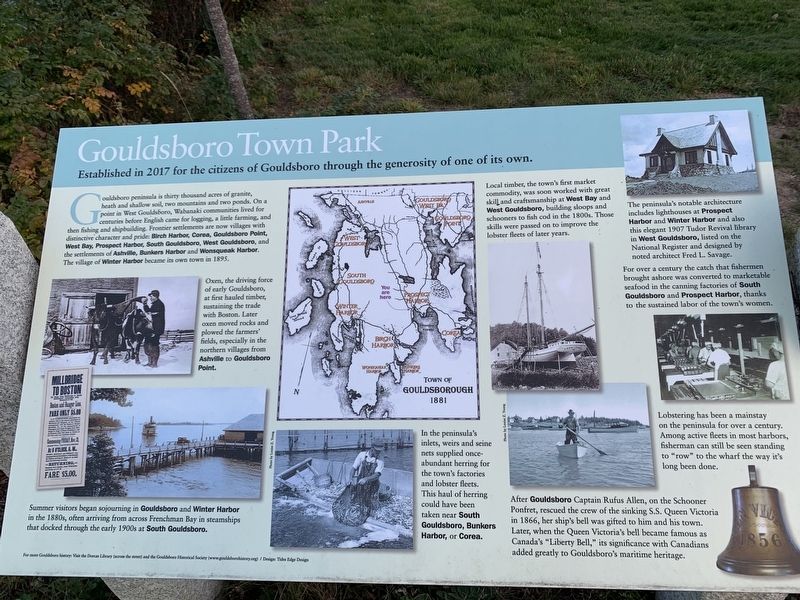 Gouldsboro Town Park Marker. Click for full size. Gouldsboro Town Park Marker image. Click for full size.