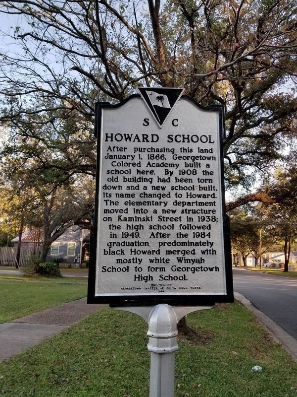 Howard School Marker after Restoration in 2019 image. Click for full size.