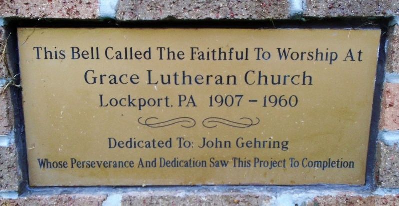Grace Lutheran Church Bell Marker image. Click for full size.