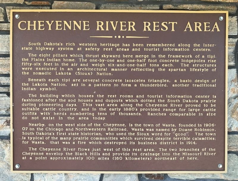 Cheyenne River Rest Area Marker. Click for full size. Cheyenne River Rest Area Marker image. Click for full size.
