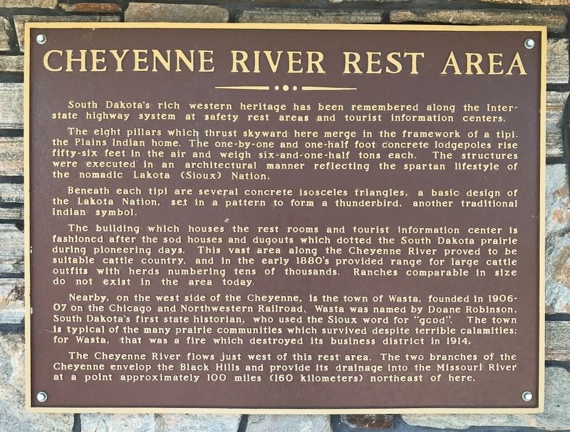 Cheyenne River Rest Area Marker image. Click for full size.