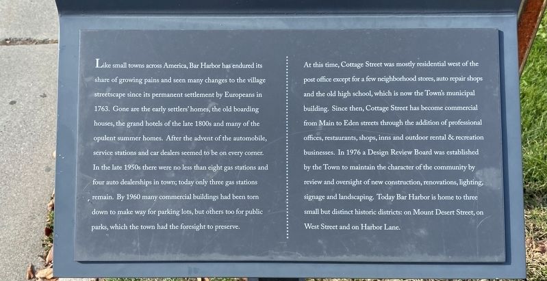 Cottage Street Marker. Click for full size. Cottage Street Marker image. Click for full size.