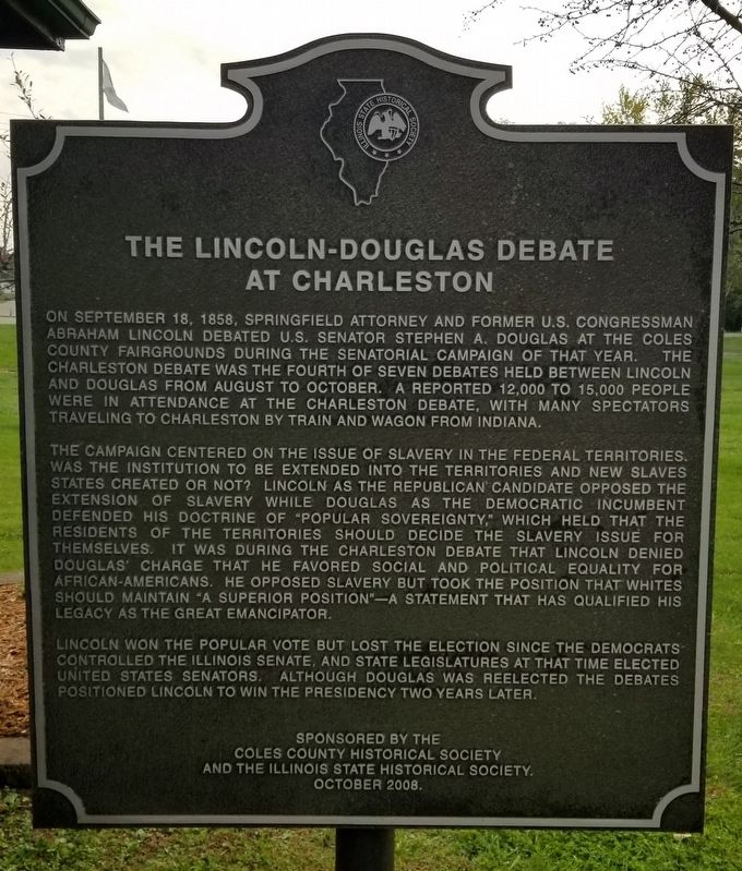 The Lincoln-Douglas Debate at Charleston Marker image. Click for full size.