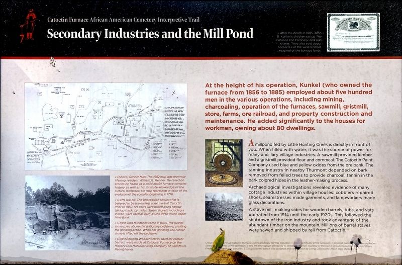 Secondary Industries and the Mill Pond Marker image. Click for full size.