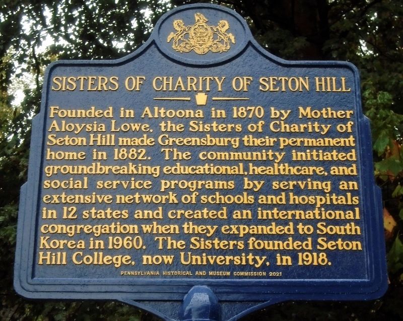 Sisters of Charity of Seton Hill Marker image. Click for full size.